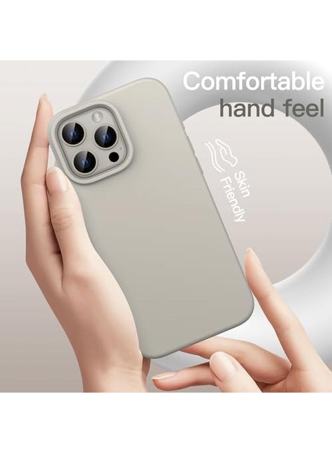 Jetech Liquid Silicone Case For Iphone 16 Pro Max 6.9 Inch Silky Soft Touch Full Body Protective Phone Case Anti Scratch Shockproof Cover With Microfiber Lining Natural Titanium - Image 3