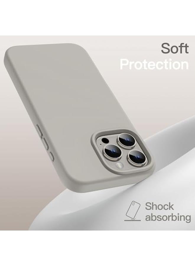 Jetech Liquid Silicone Case For Iphone 16 Pro Max 6.9 Inch Silky Soft Touch Full Body Protective Phone Case Anti Scratch Shockproof Cover With Microfiber Lining Natural Titanium - Image 4