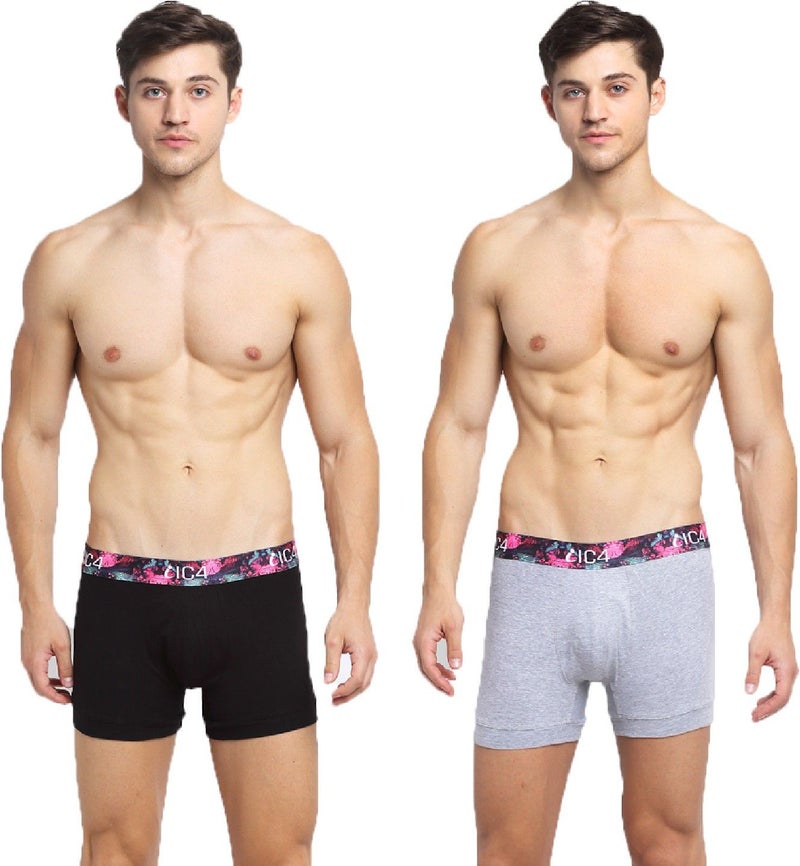 IC4 Store Men's Vivid Trunk Combo Pack of 2 - Black and Grey - Image 1
