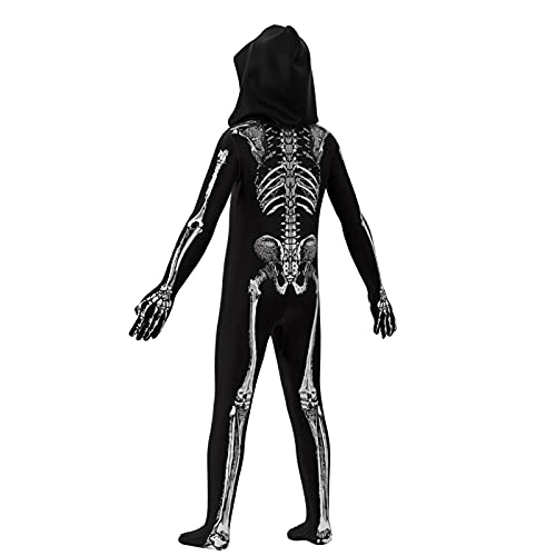 Cupohus [2023 SIZE UPDATE Halloween Costume, Skeleton Costume Bodysuit Jumpsuit - Scary Black and White Costume, Unisex, Creepy - Image 5