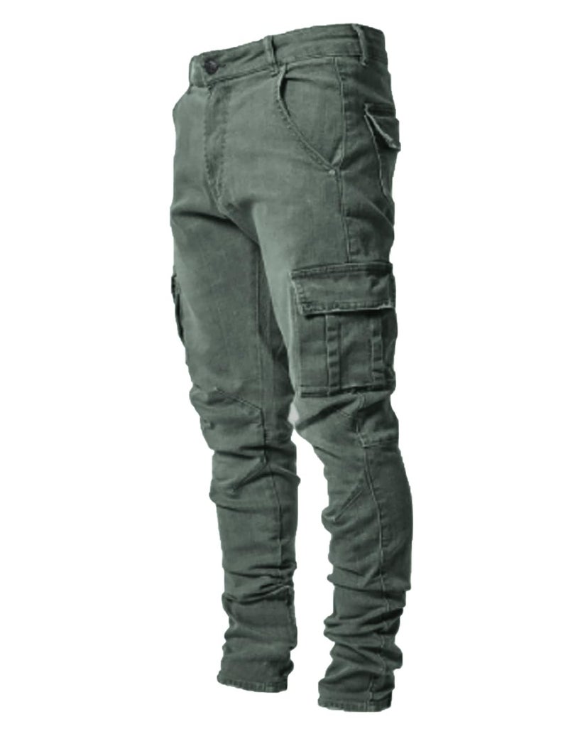 HUNGSON Men's Slim Fit Jeans 7 Pockets Stretch Skinny Denim Pencil Pants Nova Fashion - Image 1