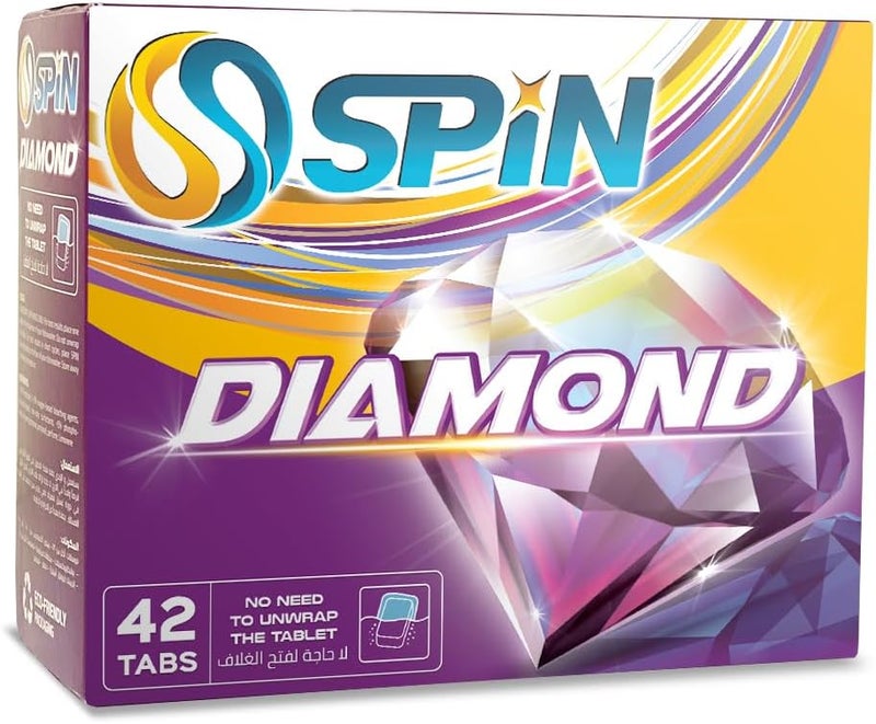 OSPIN Spin Diamond All In 1 Dishwasher Detergent Tablets, 42 Tablets - Image 1