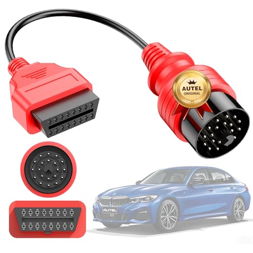 Autel 20 Pin to 16 Pin OBD2 Cable for BMW OBD1 to OBD2 Diagnostic Adapter Extension Convert Connector OEQuality Work with OBDII Scanners - Image 1