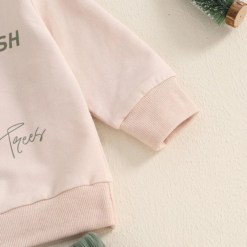 Foreign trade children''s Christmas suit 2024 autumn Christmas tree printing long sleeve sweater pants two-piece set - Image 4