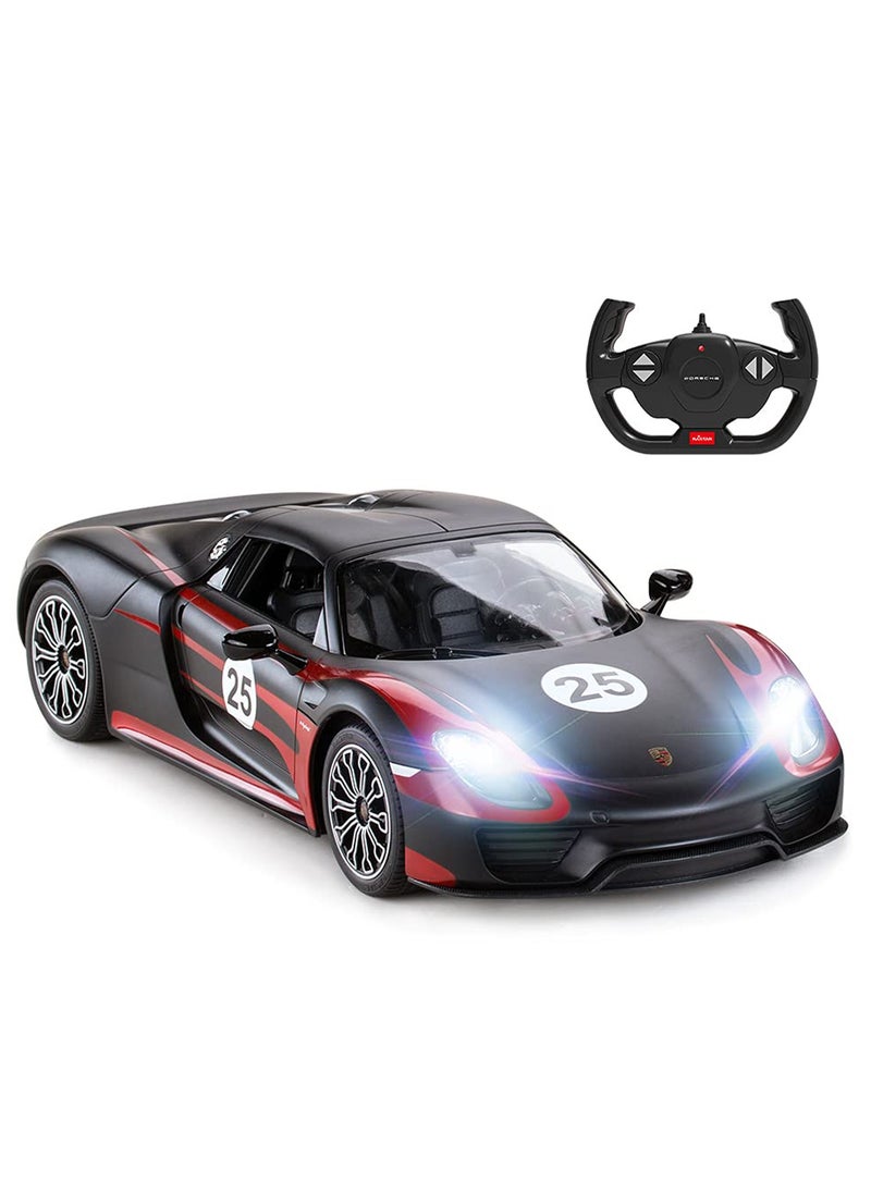 SYOSI - Remote Control Car 1/14 Scale Remote Control Model for Porsche 918 Spyder Electric Sport Racing Hobby Toy Car Model Vehicle for Boys,Girls,Teens and Adults Gift Blcak - Image 1