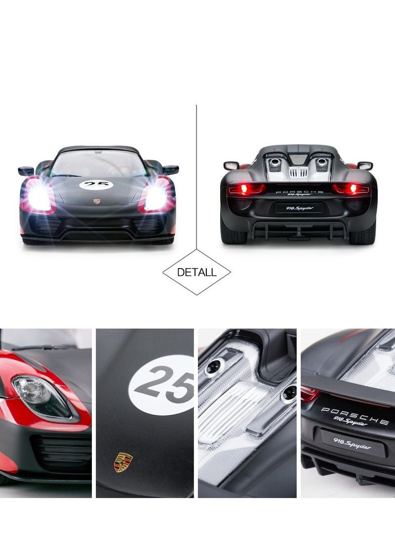 SYOSI - Remote Control Car 1/14 Scale Remote Control Model for Porsche 918 Spyder Electric Sport Racing Hobby Toy Car Model Vehicle for Boys,Girls,Teens and Adults Gift Blcak - Image 1