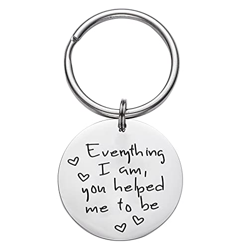 LParkin Gifts For Mom Keychain Everything I Am You Helped Me To Be Mama Mother Daughter Appreciation Gift for Stepmom Birthday Presents - Image 1