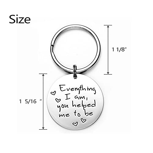 LParkin Gifts For Mom Keychain Everything I Am You Helped Me To Be Mama Mother Daughter Appreciation Gift for Stepmom Birthday Presents - Image 2