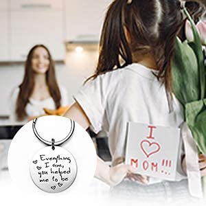 LParkin Gifts For Mom Keychain Everything I Am You Helped Me To Be Mama Mother Daughter Appreciation Gift for Stepmom Birthday Presents - Image 5
