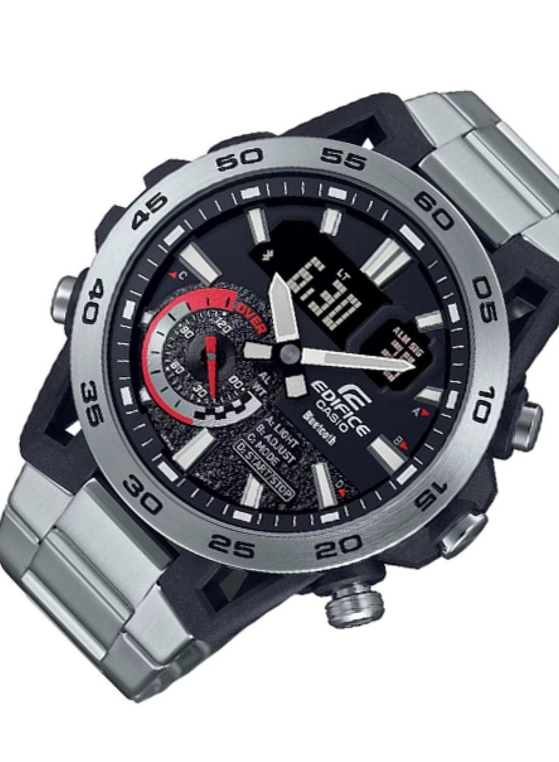 CASIO Men's Analog+Digital Stainless steel Wrist Watch ECB-40D-1ADF - 48 Mm - Image 2