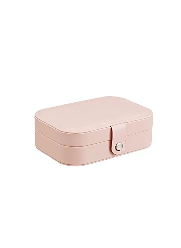 Spaceshoop Jewelry Box，Mini Jewelry Travel Box for Women Girls, Upgraded PU Leather Double Layer Travel Jewelry Organizer for Necklace, Earrings, Ring Storage Organizer Gift Boxes Multicolor  - Image 4