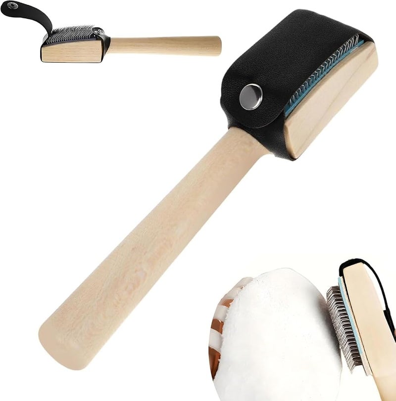JCUQGDOO Dance Shoe Brush for Roughening Leather Soles – Professional Wooden Handle Scratch Brush with Protective Case, Perfect for Ballroom, Latin - Image 1