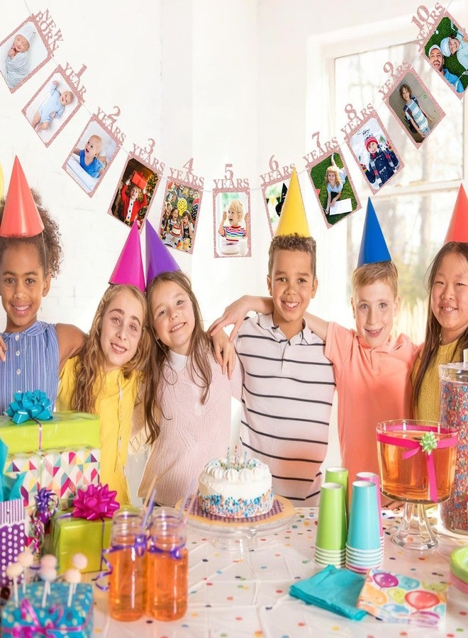 Breling 18th Happy Birthday Photo Banner Newborn to 18th Age Photo Banner Decorations 16th Party Picture Frame Garland Display Party Supplies(Pink) - Image 3