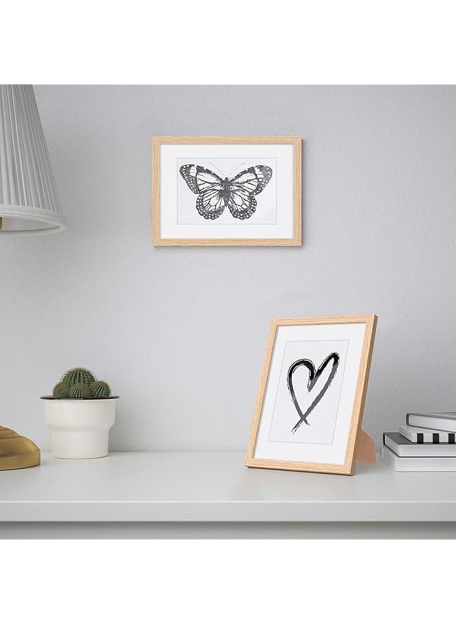 A5 Certificate Picture Frame Oak Wood Picture Frame With Mount For 4 X 6 Print Poster Frame With Plexi Glass For Wall Mounting Display 15 X 21 Cm Set Of 2