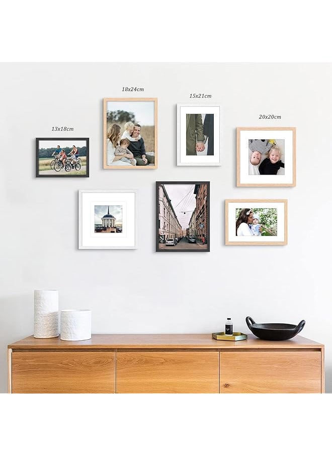A5 Certificate Picture Frame Oak Wood Picture Frame With Mount For 4 X 6 Print Poster Frame With Plexi Glass For Wall Mounting Display 15 X 21 Cm Set Of 2