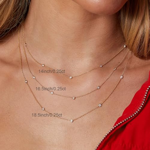 VRIUA Dainty 14K Gold Plated Diamond Necklaces - Everyday Women's Jewelry - Image 5