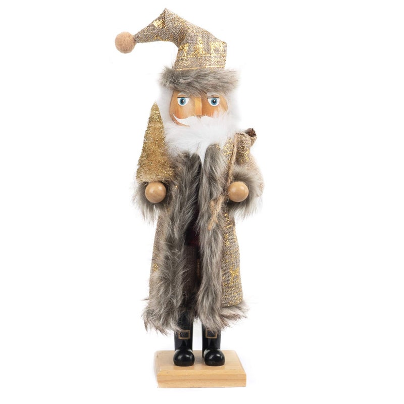 FUNPENY Halloween Decorations Wooden Nutcracker Figures Santa Claus 1