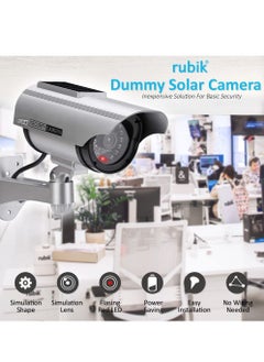 Dummy CCTV Security Camera Solar with Flashing LED Light, Adjustable Fake Surveillance Simulation Camera Security Indoor/Outdoor Bullet Camera with LED Light (Silver) - pzsku/ZA3D886D0F799DBF9C479Z/45/_/1657624474/b3f64005-55b0-4fff-aba9-a8326a2bd505