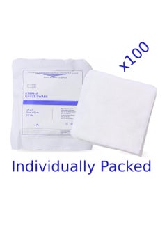 King Mariot 100pcs 5cm x 5cm Sterilized Gauze Dressing Pads | INDIVIDUALYL PACKED | 12-Ply Cotton & Highly Absorbent | Pads for Wound Care & First Aid Essential & Emergency Response  - Image 2