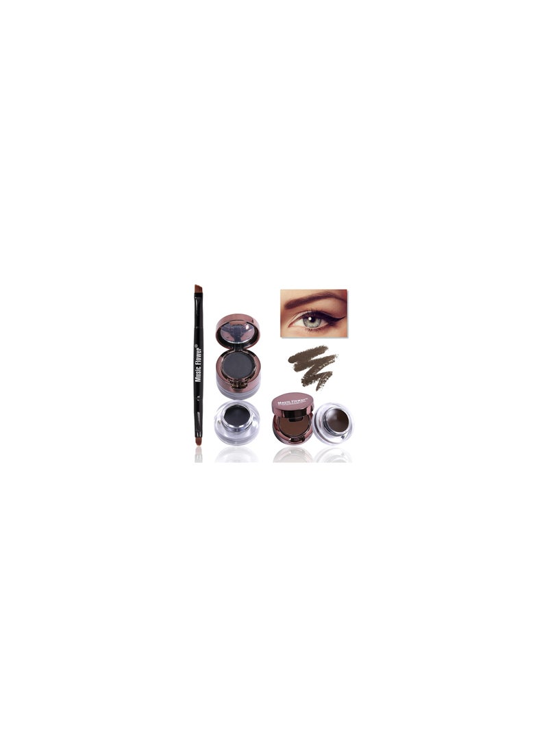 Mn 2 in 1  Eyeliner And Eyebrow Eye Makeup Kit Black Brown - Image 2