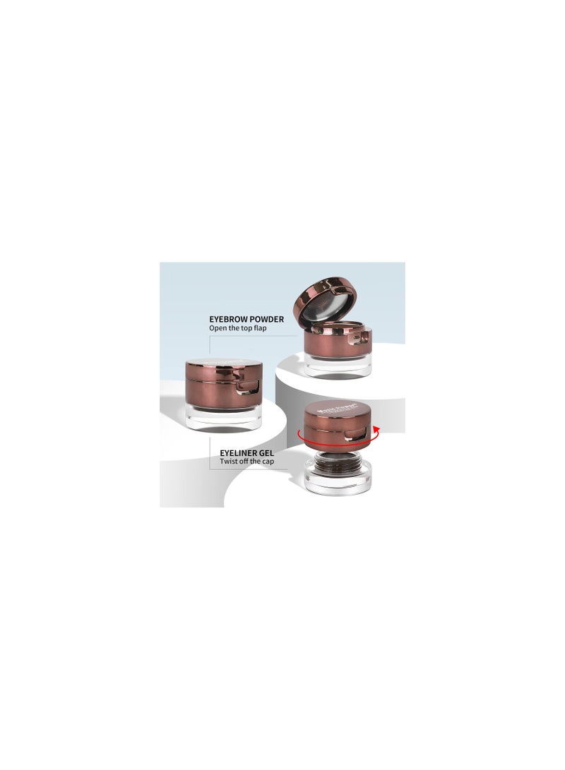 Mn 2 in 1  Eyeliner And Eyebrow Eye Makeup Kit Black Brown - Image 3