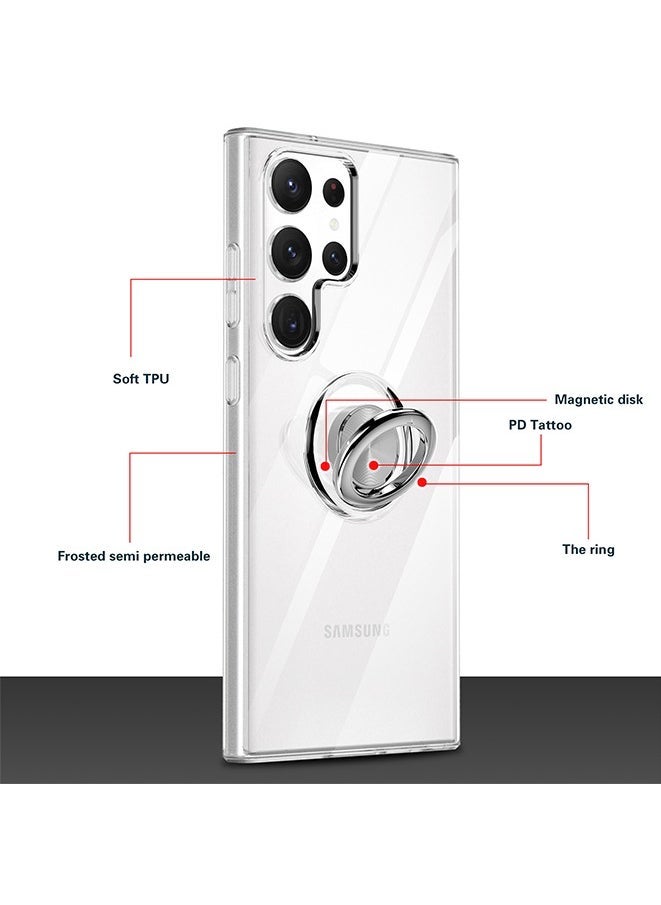 Raxoom Case for Samsung Galaxy S23 Ultra,Shock-Resistant Flexible TPU Silicone Phone Cover with Magnetic Ring Kickstand (Samsung Galaxy S23 Ultra) - Image 4