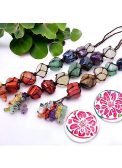Excel 7 Chakra Wall Set, Chakra Wall Hanging - 7 Chakra Decor Tumbled Stone Natural Crystal Set Spiritual Home Decor Handmade Wellness Gift  - Image 4