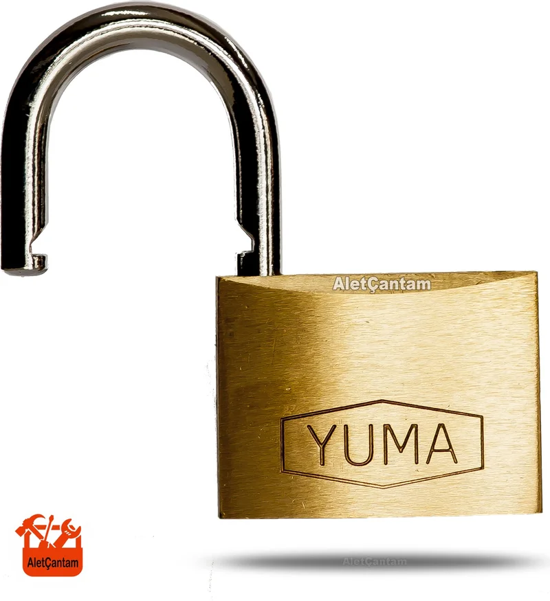 يوما Brass Yellow Padlock Master System 30MM with Common Key