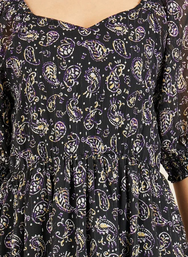 ستايلي Paisley Print Midi Dress