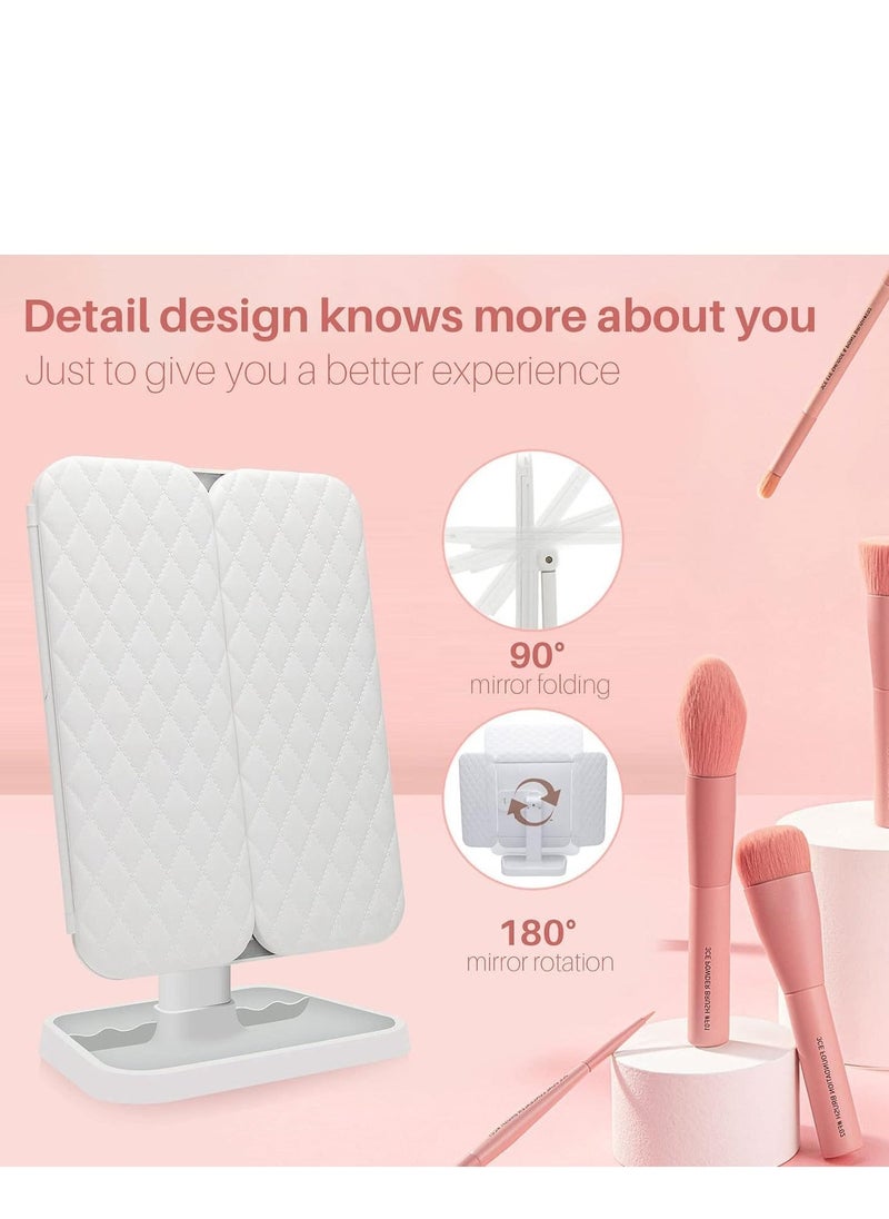 JAJEEK LED Makeup Mirror with 3 Color Lighting Modes & 52 LED Lights, High Definition Portable Mirror, 1x/2x/3x Magnification, Touch Control Design – Ideal for Flawless Makeup Application and Grooming - Image 4