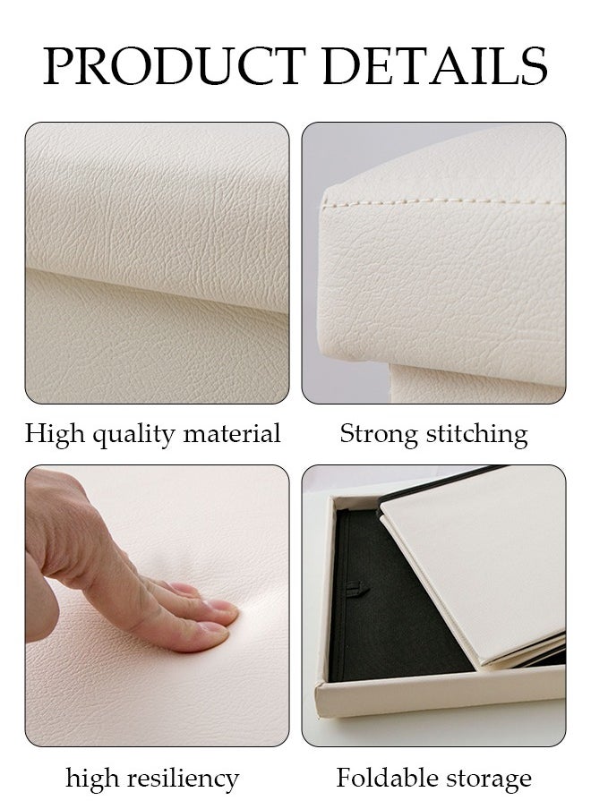 DUNISO - Leather Folding Storage Ottoman Cuboid Bench Storage Boxes Footrest Stool Stylish Small Ottomans with Foam Padded Seat for Storage and Seating - Image 1