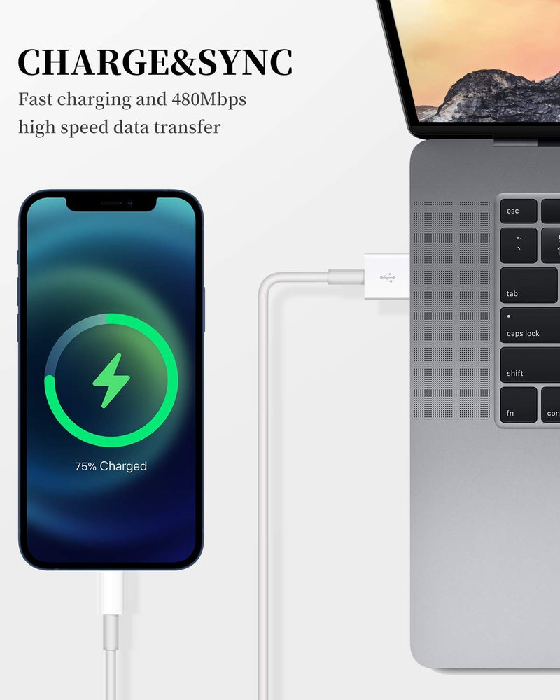 Uzento Apple iPhone Charger Cable, 2 Pack Original Lightning to USB Cables Apple MFI Certified 6 Ft, Fast iPhone Charging Cord for iPhone 11/11Pro/11Max/ X/XS/XR/XS Max/8/7/6/5S/SE - Image 5