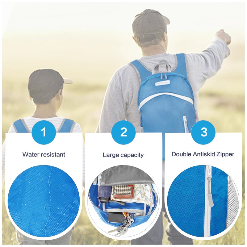 BEMYGREENBAG 35L Foldable Waterproof Backpack For Outdoor Sports With Inside Wet Clothes Compartment Packable For Multiple Uses Ultra Lightweight Ideal For Hiking Men And Women Travel(Blue) - Image 4