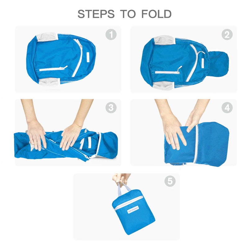 BEMYGREENBAG 35L Foldable Waterproof Backpack For Outdoor Sports With Inside Wet Clothes Compartment Packable For Multiple Uses Ultra Lightweight Ideal For Hiking Men And Women Travel(Blue) - Image 5