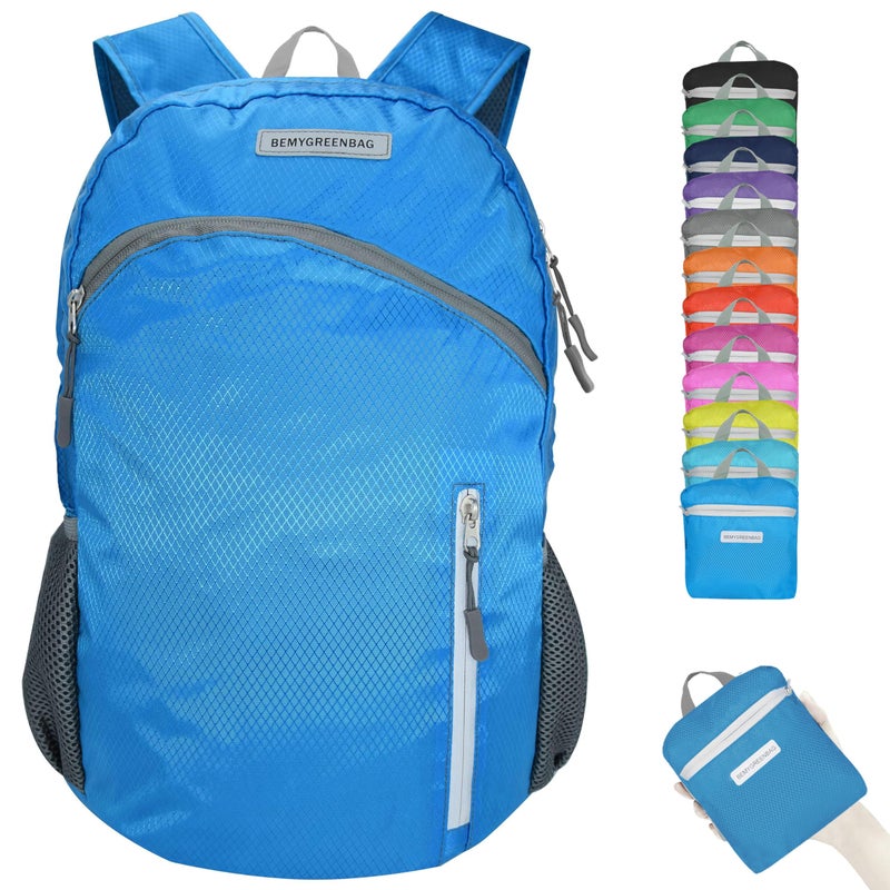BEMYGREENBAG 35L Foldable Waterproof Backpack For Outdoor Sports With Inside Wet Clothes Compartment Packable For Multiple Uses Ultra Lightweight Ideal For Hiking Men And Women Travel(Blue) - Image 1