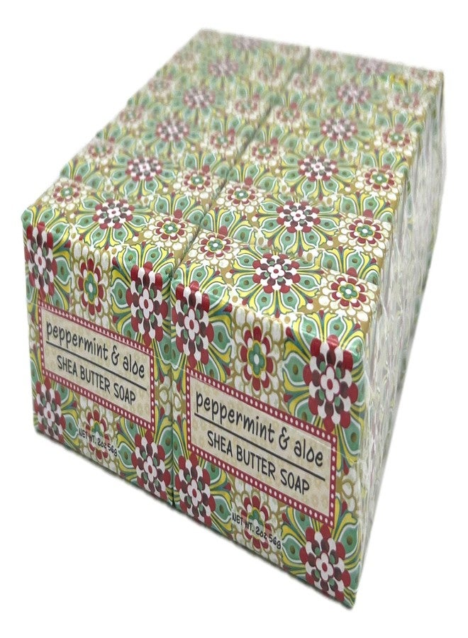 Greenwich Bay Trading Co., Peppermint and Aloe Shea Butter Soap, Set of 12 Bars, 2 Ounces Each - Image 1