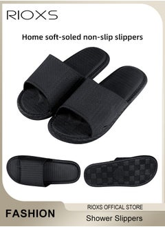 RIOXS Shower Slippers For Women And Men,Unisex Anti-slip Flat Slippers,Quick Drying Lightweight Open Toe Shoes,Breathable Slide Slippers For Bathroom Beach Pool Travel,Indoor Outdoor Slipper  - Image 4
