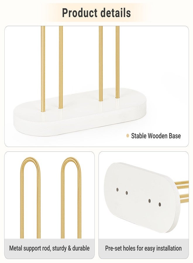 Dahey Scrunchie Holder Hair Tie Organizer Stand 2 Tier Metal Scrunchies Organizer Modern Hair Accessories Organizer Storage Display 50-70 Scrunchies Jewelry Scrunchy Holder for Girls, Gold - Image 5