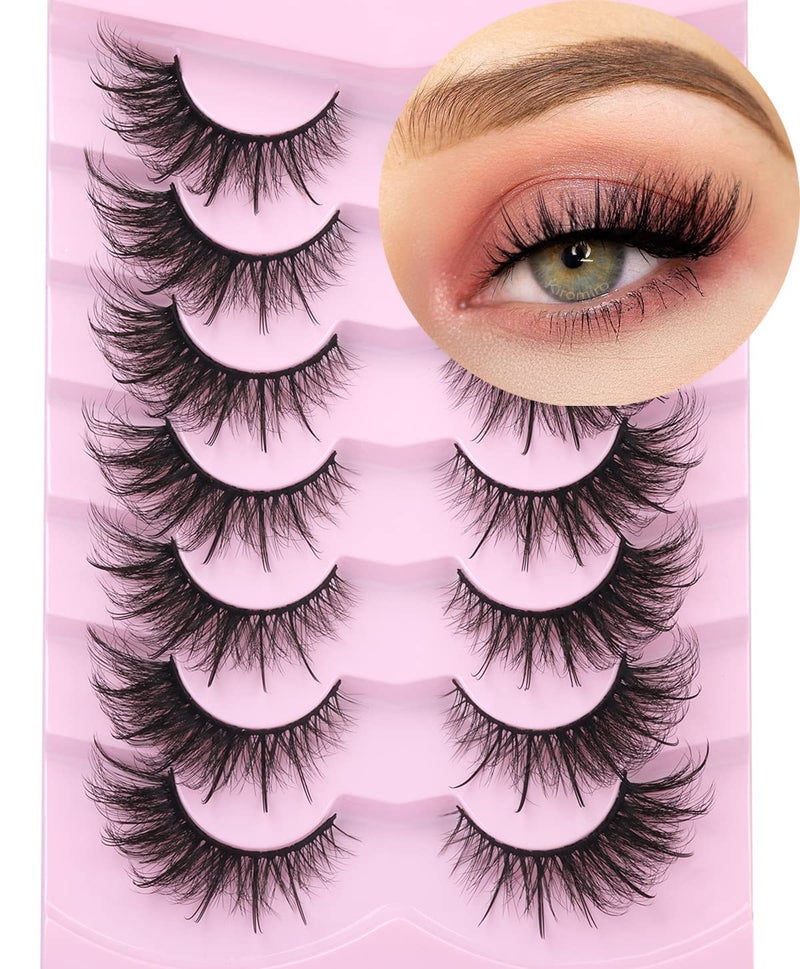 Kiromiro Fox Eye Lashes Wispy Faux Mink Lashes Volume Fairy Cat Eye Lashes That Look Like Extensions Spiky Fake Eyelashes Natural Look