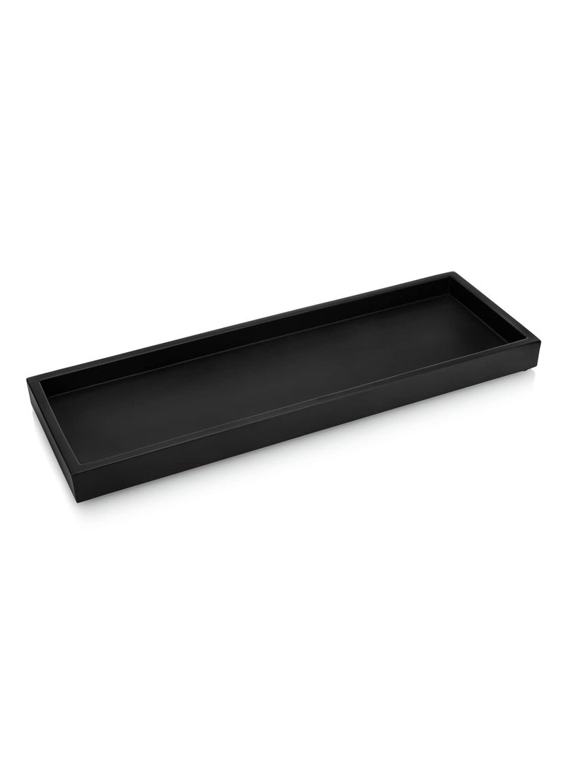 Essentra Home Essentra Home Matte Black Luxury Bathroom Vanity Tray Rectangular Cosmetic Tray 