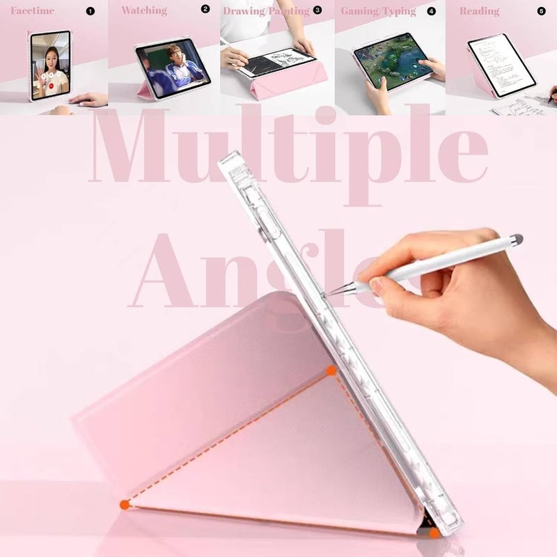 Vurtboly Case Compatible with iPad (A16) 11th Generation 11“2025/ 10th Generation 10.9" 2022 with Pencil Holder, 6-in-1 Y-Shaped Trifold Stand, Slim Acrylic Hard Shell Back Protective Cover (Black) - Image 3