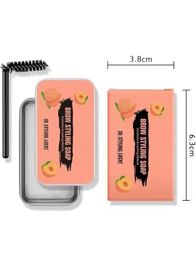 مجموعة صابون تصفيف الحواجب الاحترافية Soap Brow Kit لتكثيف ورفع الحواجب – جل تثبيت حواجب شفاف بتأثير 4D و3D مقاوم للماء والعرق – بالمادة العضوية الطبيعية لتصفيف الحواجب المتمردة ومنح مظهر Laminated Brows وريشي كثيف يدوم طوال اليوم – مع فرشاة سبولي احترافية قابلة للثني – مناسب لجميع ألوان الحواجب – حجم 20 جرام - Image 4