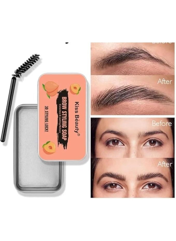 مجموعة صابون تصفيف الحواجب الاحترافية Soap Brow Kit لتكثيف ورفع الحواجب – جل تثبيت حواجب شفاف بتأثير 4D و3D مقاوم للماء والعرق – بالمادة العضوية الطبيعية لتصفيف الحواجب المتمردة ومنح مظهر Laminated Brows وريشي كثيف يدوم طوال اليوم – مع فرشاة سبولي احترافية قابلة للثني – مناسب لجميع ألوان الحواجب – حجم 20 جرام - Image 5