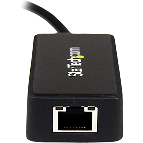 StarTech.com USB 3.0 Ethernet Adapter - USB 3.0 Network Adapter NIC with USB Port - USB to RJ45 - USB Passthrough (USB31000SPTB), Black, 0.7" x 1.4" x 5" x 5" - Image 2