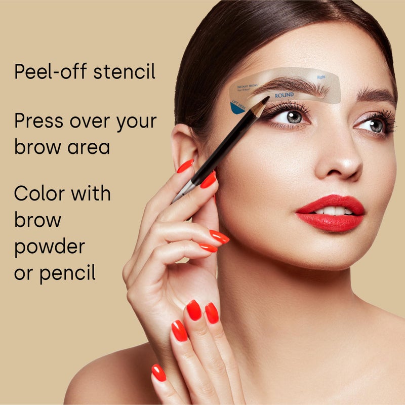 Fran Wilson Instant Brows Makeup Tool: Adhesive Stencils for Perfectly Shaped Brows, Easy to Use, Ideal for Beginners and Pros - Round - Image 5