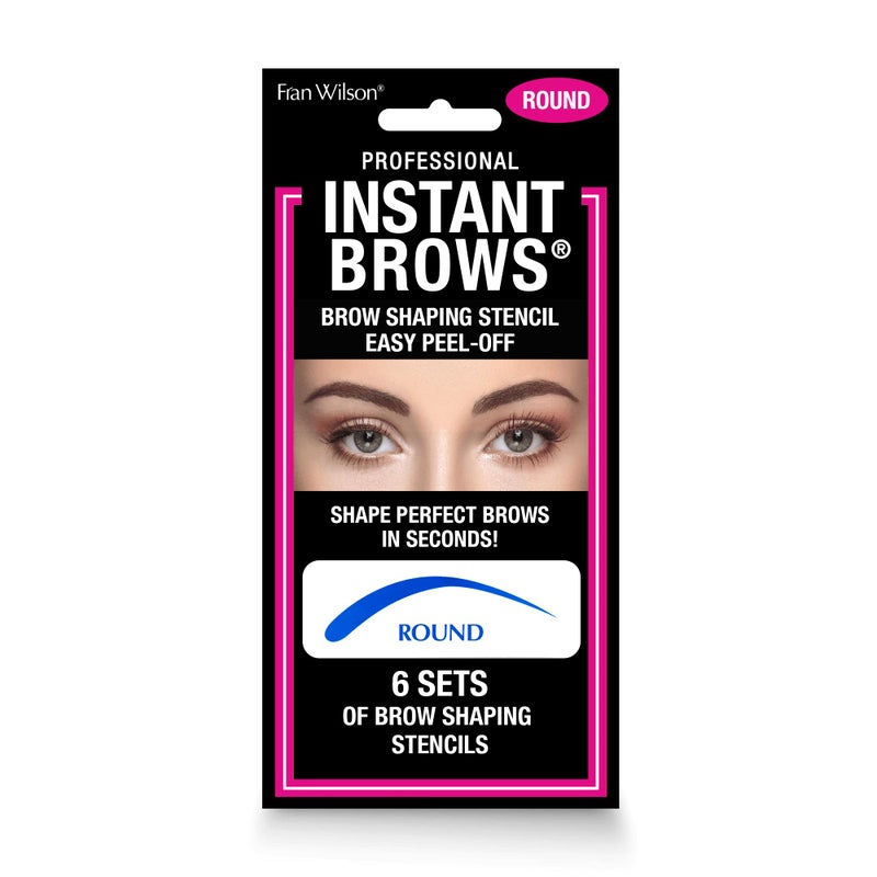 Fran Wilson Instant Brows Makeup Tool: Adhesive Stencils for Perfectly Shaped Brows, Easy to Use, Ideal for Beginners and Pros - Round - Image 1