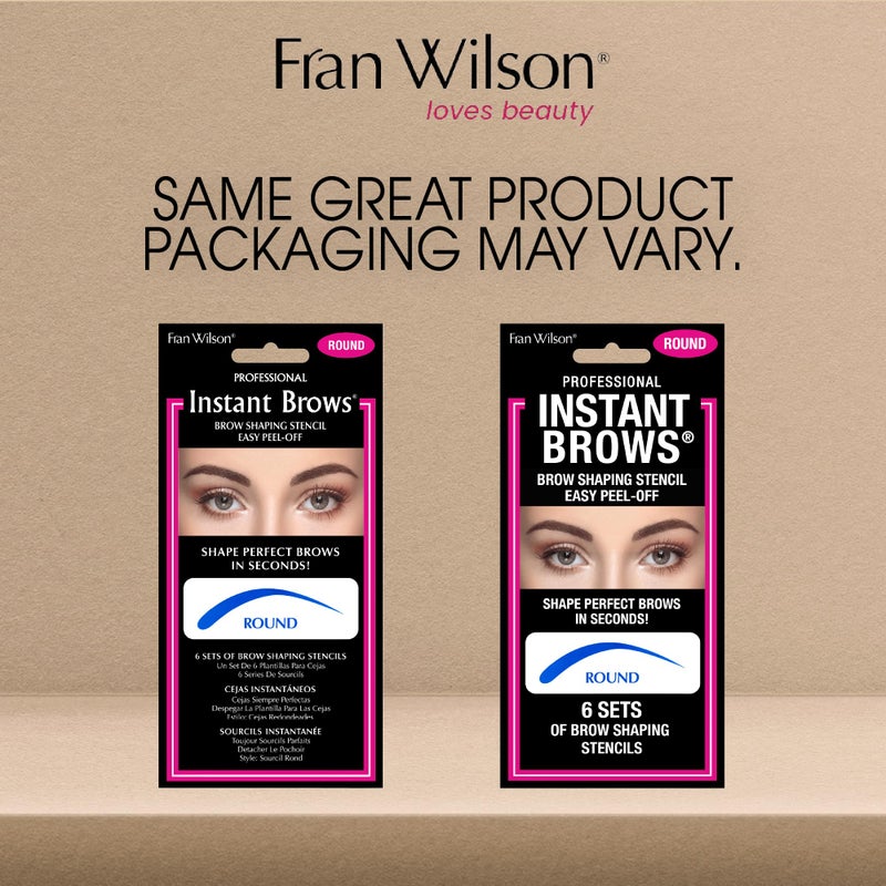 Fran Wilson Instant Brows Makeup Tool: Adhesive Stencils for Perfectly Shaped Brows, Easy to Use, Ideal for Beginners and Pros - Round - Image 2