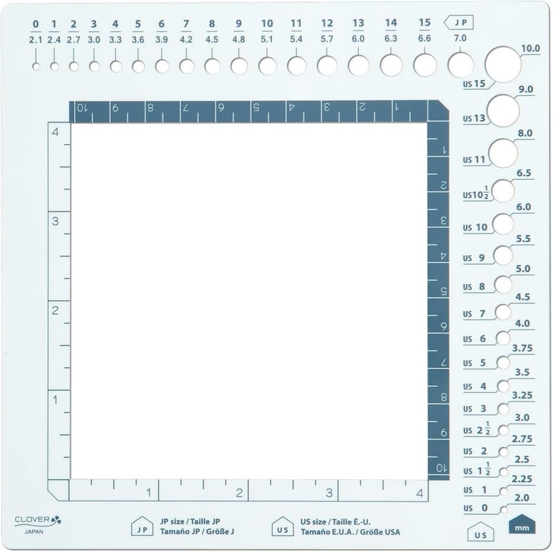 ã‚¯ãƒ­ãƒãƒ¼(Clover) Swatch Ruler & Needle Gauge, White - Image 3