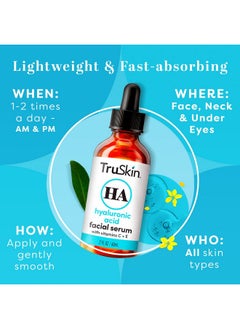 TruSkin Hyaluronic Acid Serum For Face + 7 Ultra Hydrating Ingredients - Best Face Serum For Moisturizing, Plumping & Smoothing Of Fine Lines And Wrinkles, 1 Fl Oz  - Image 2