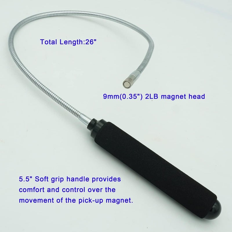 VASTOOLS Flexible Magnetic Pickup Tool Set, 2LB & 5LB, 25" Bendable Extension Magnetic Pickup - Image 4